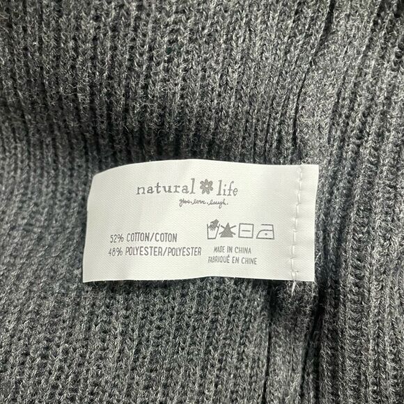 NWT Natural Life Long Sleeve Rib Knit Maxi Sweater Dress Charcoal Size S/M NEW - Picture 14 of 15